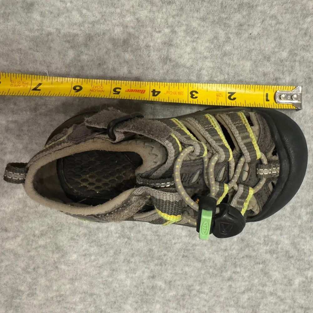 Keen Kids Newport H2 Waterproof Sandals Gray Lime Green‎ Hiking Shoes Size 10/11